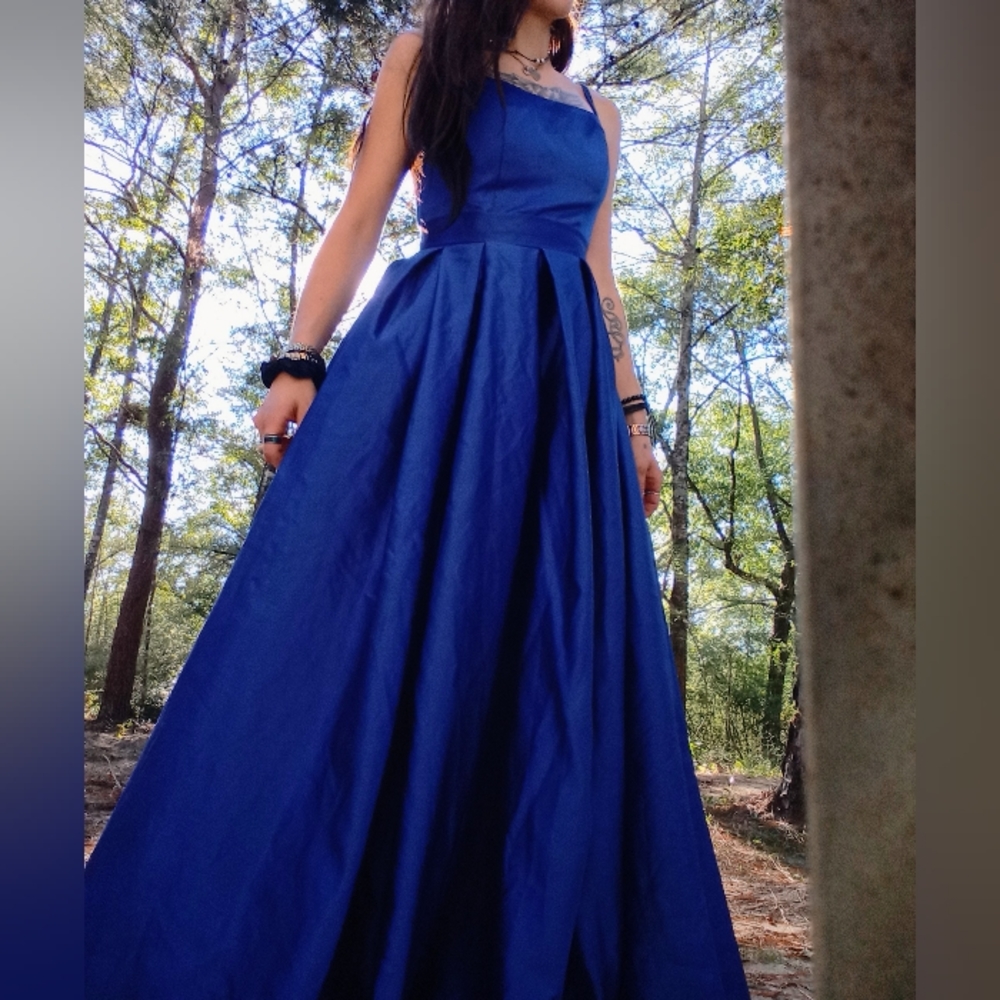 Luxury satin pleated gown